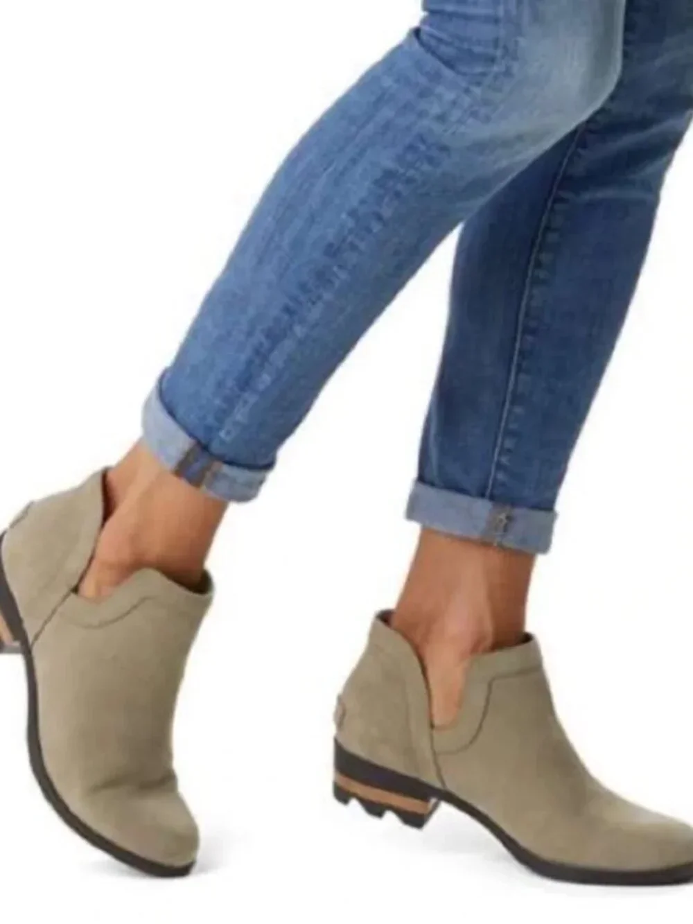 Sorel - Lolla Cut Out Bootsie Pull-On Bootie LL3264-240 | 8 | Sage Taupe Gray